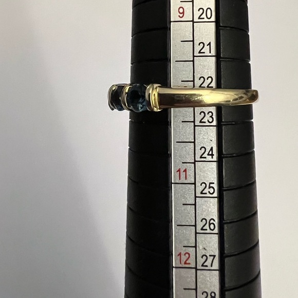 Swiss Blue Topaz Gold Over Silver Ring - Picture 4 of 4